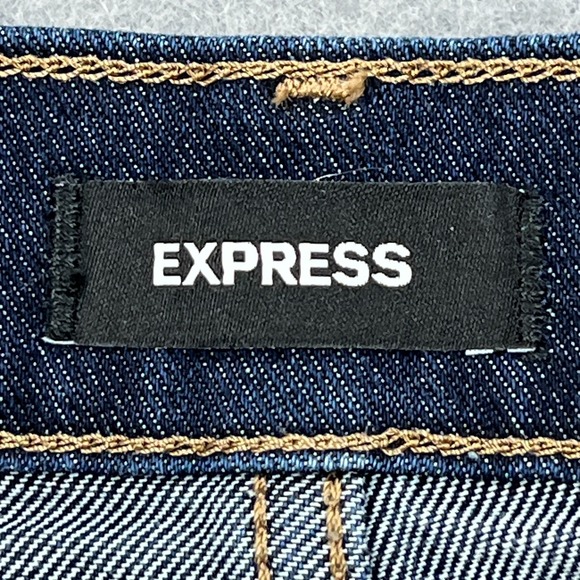 Express '70s Flare Mid Rise Jeans‎ Women's 6R Dark Blue Wash Denim Stretch Pant - Picture 3 of 16